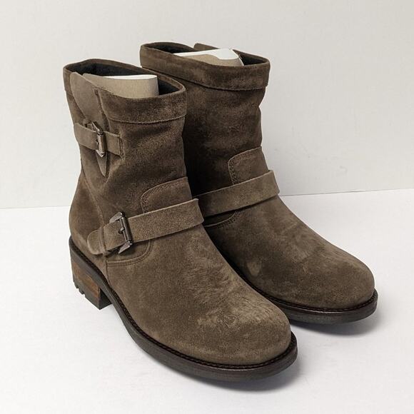 La Canadienne Charlotte Moto Ankle Boots, Stone Oiled...